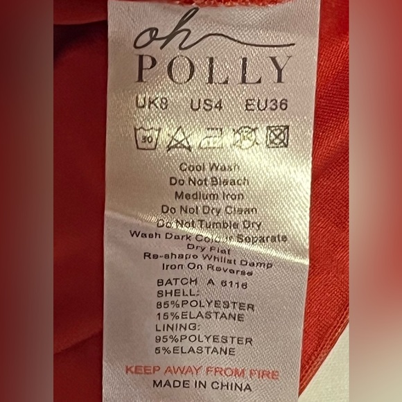 Oh Polly Ruched Fiery Red Cut-Out Long Sleeve Dress - Picture 6 of 8